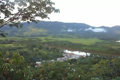 Puerto Tahuishco seen from the viewpoint, Moyobamba