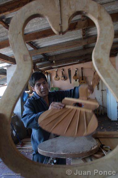 Guitars manufacture in the factory of the Lagos' family, Ayacucho