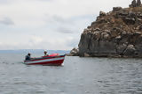 Boat on the lake Titicaca