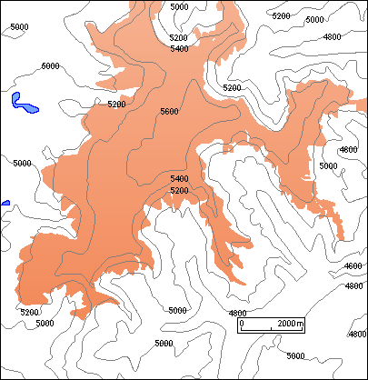 Sketch map of Quelccaya ice cap