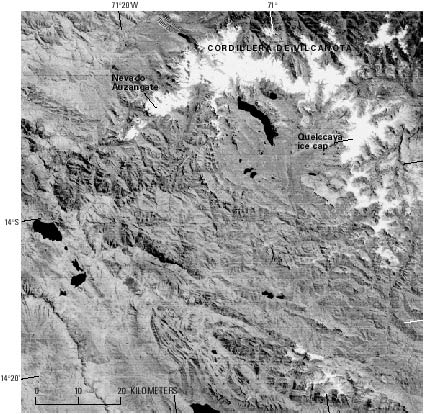 Landsat image of Cordillera de Vilcanota